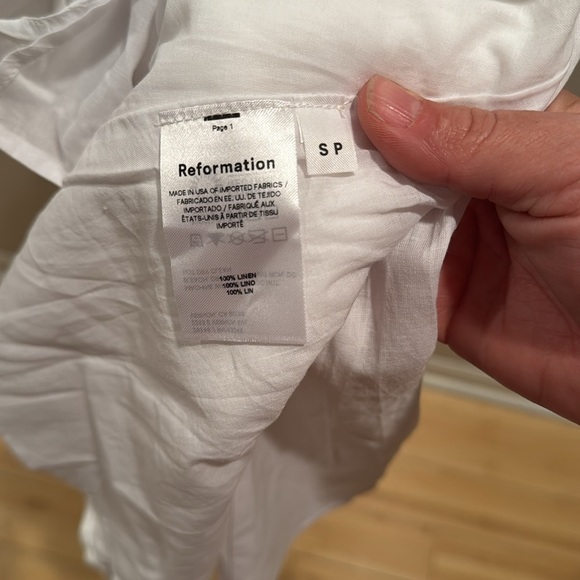 Reformation Gitane White Smocked Linen Sundress Small Petite - Picture 10 of 10